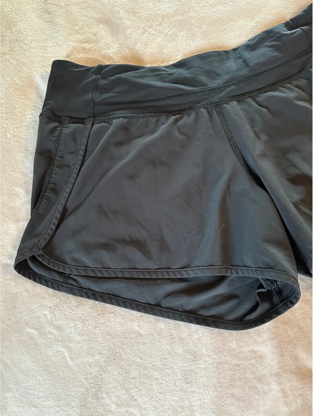 Lululemon Black Athletic Running Shorts with Back Zip Pocket – Size 10